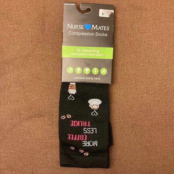 ⚜️Nurse Mates Coffee Design Compression Socks! NWT! - Picture 1 of 4